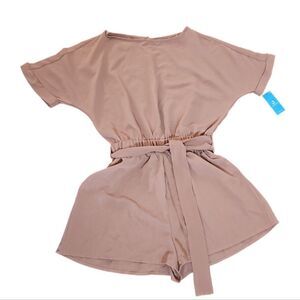 Cupshe IIaria Belted Boat Neck‎ Romper, Pink, Size Small NWT